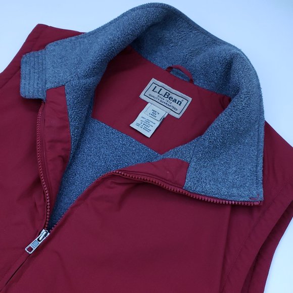 L.L. Bean Other - LL Bean Large Red Vest Coat Mens Full Zip Nylon Sh